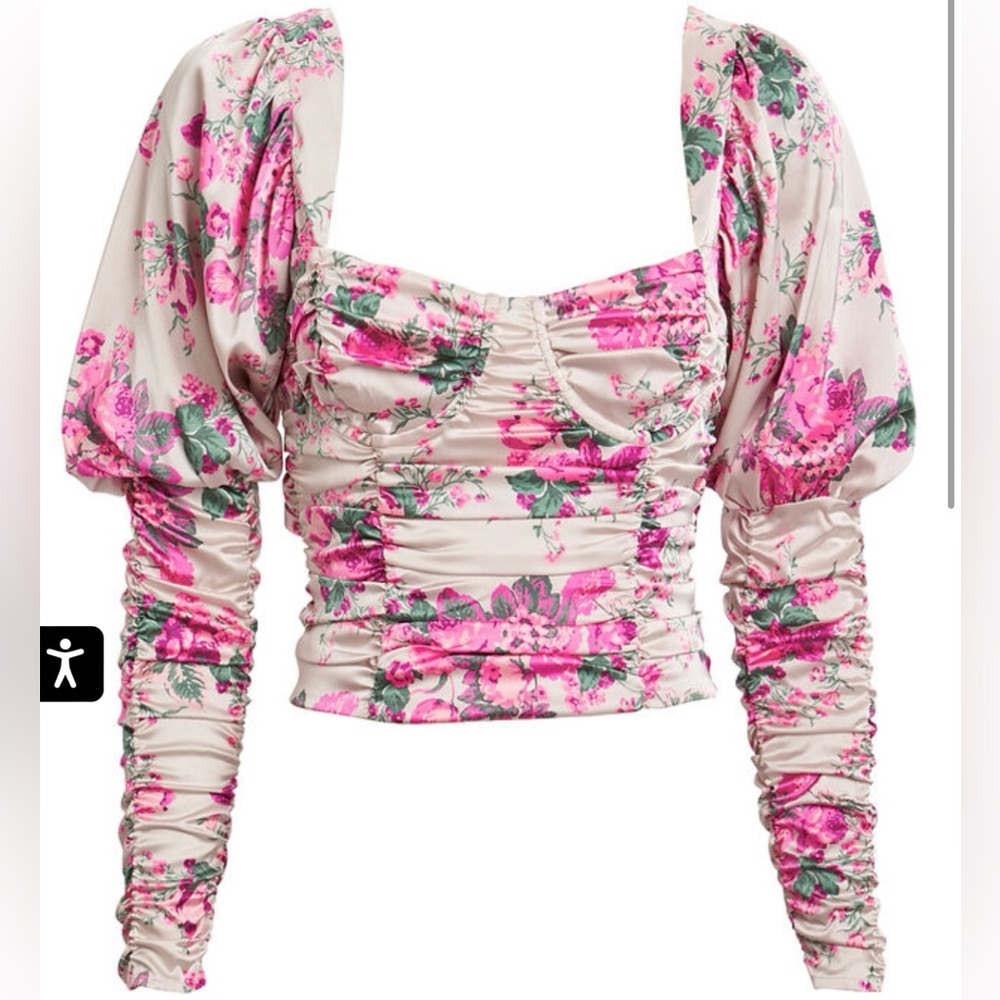 For Love & Lemons Palais Floral Crop Top Size S